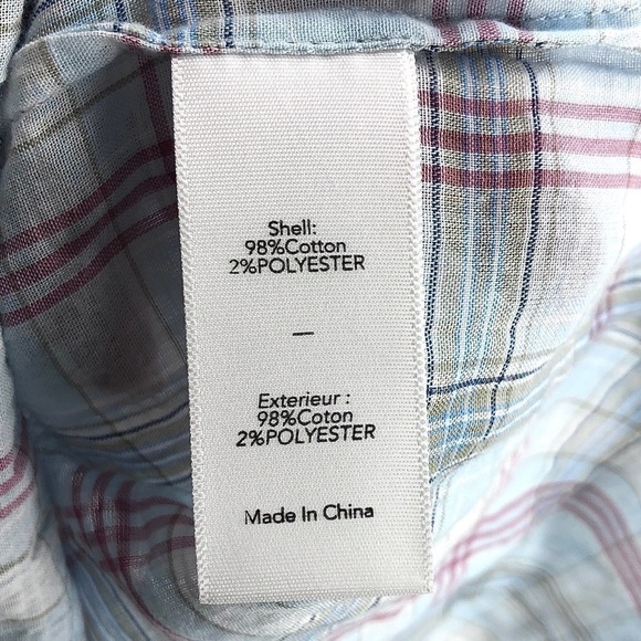 Elizabeth & James Carine Shirt Flannel Top Embellished Beaded Blue Size Small - Picture 7 of 9